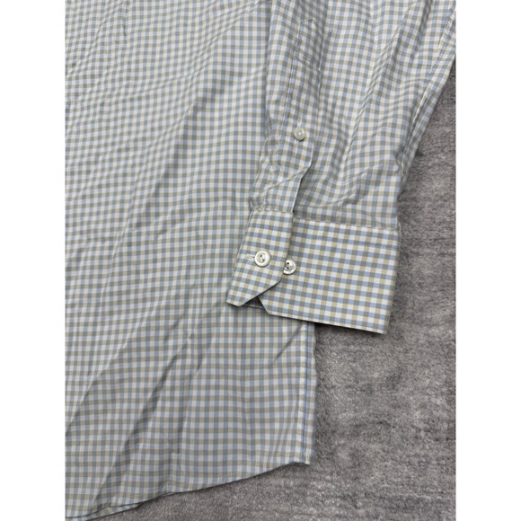 Eton Shirt Mens 43 Contemporary Blue‎ Plaid Cotton Button Down Long Sleeve - Picture 3 of 13